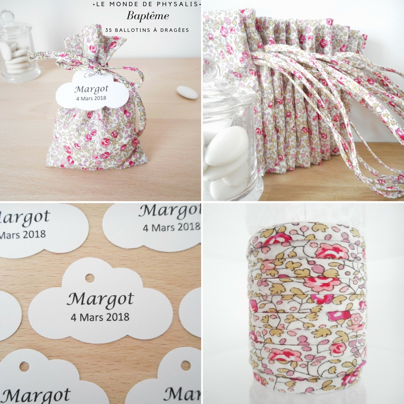 Ballotin à dragées Liberty Eloïse rose – Image 5